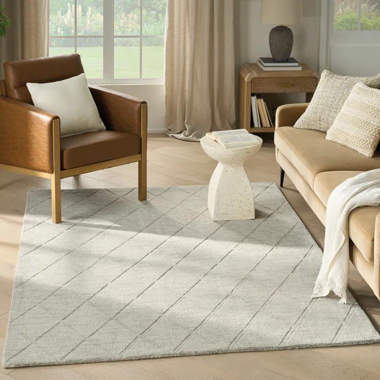 Nourison Wool Haven Grey Modern Wool Indoor Rug