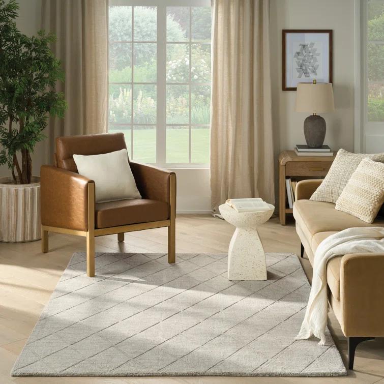 Nourison Wool Haven Grey Modern Wool Indoor Rug