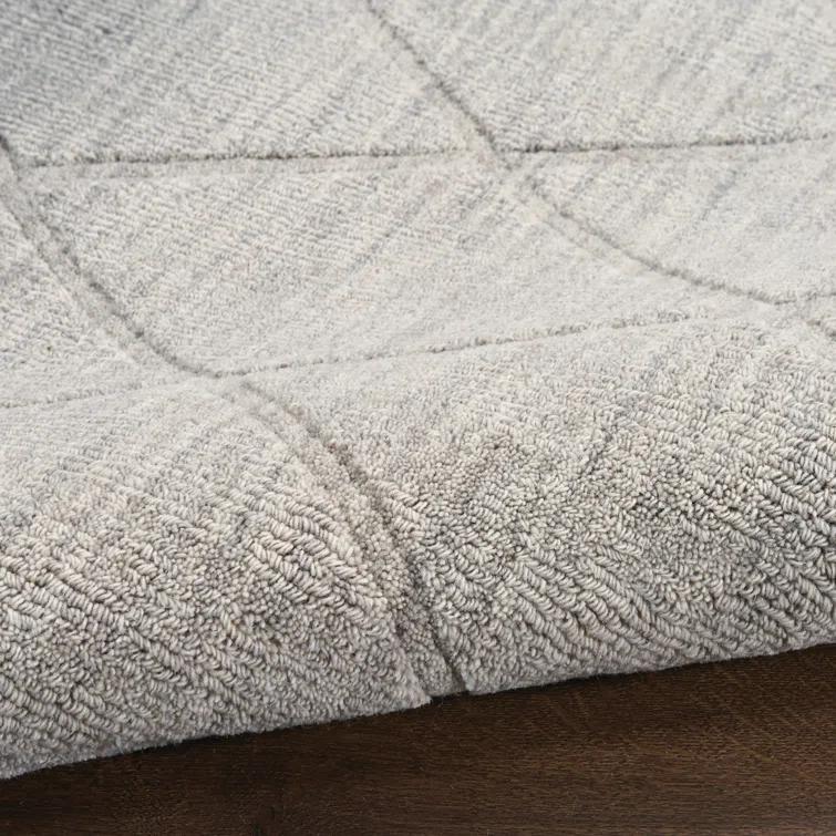 Nourison Wool Haven Grey Modern Wool Indoor Rug