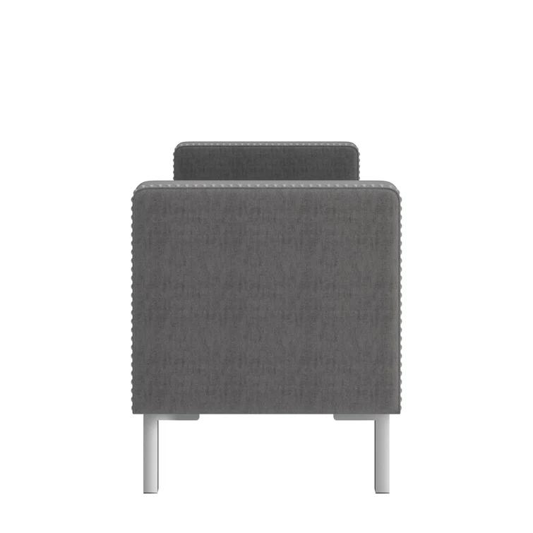 Square Arm Tufted Top Storage Ottoman with Pewter Nailhead Trim in Plush Velvet