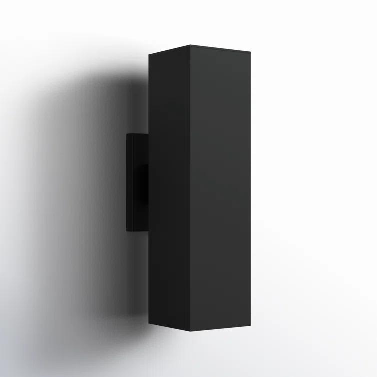 Black Aluminum and Tempered Glass 18.5" Outdoor Wall Lantern Sconce