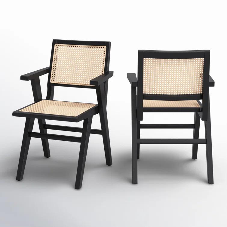 AllModern Atticus Cane Arm Chair (Set of 2)