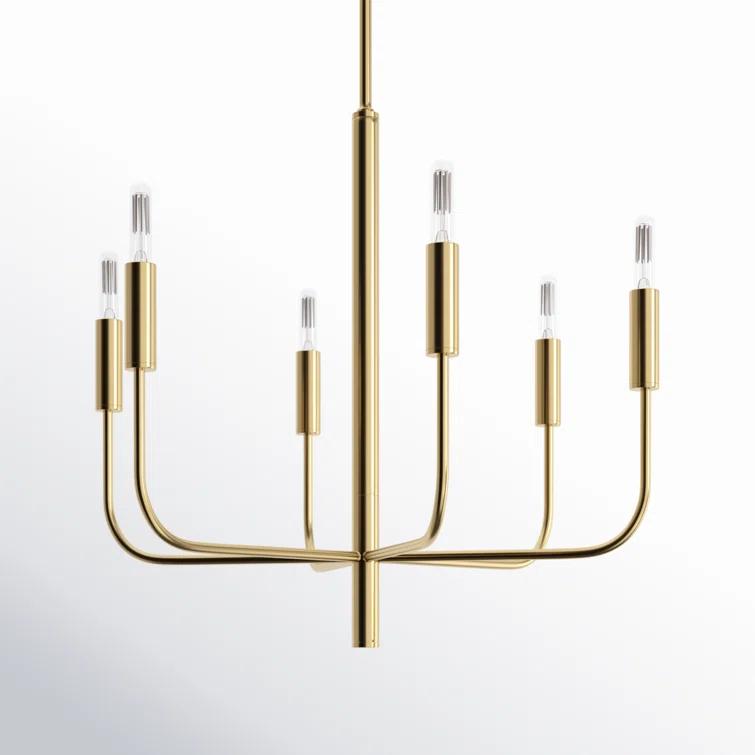 Brianna Burnished Brass 6-Light Minimalist Chandelier