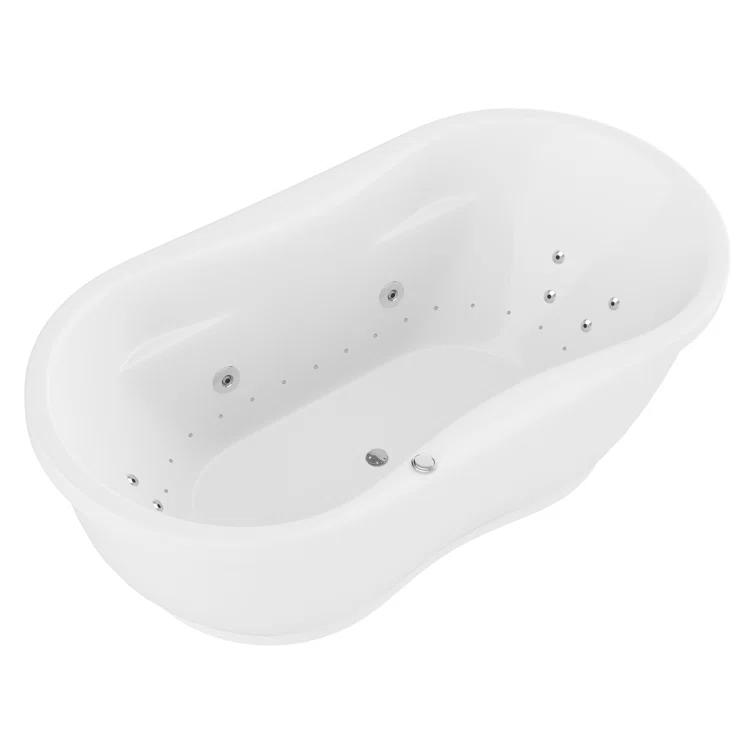 Lori 71.25” x 35.5” Freestanding Whirlpool and Air Acrylic Bathtub
