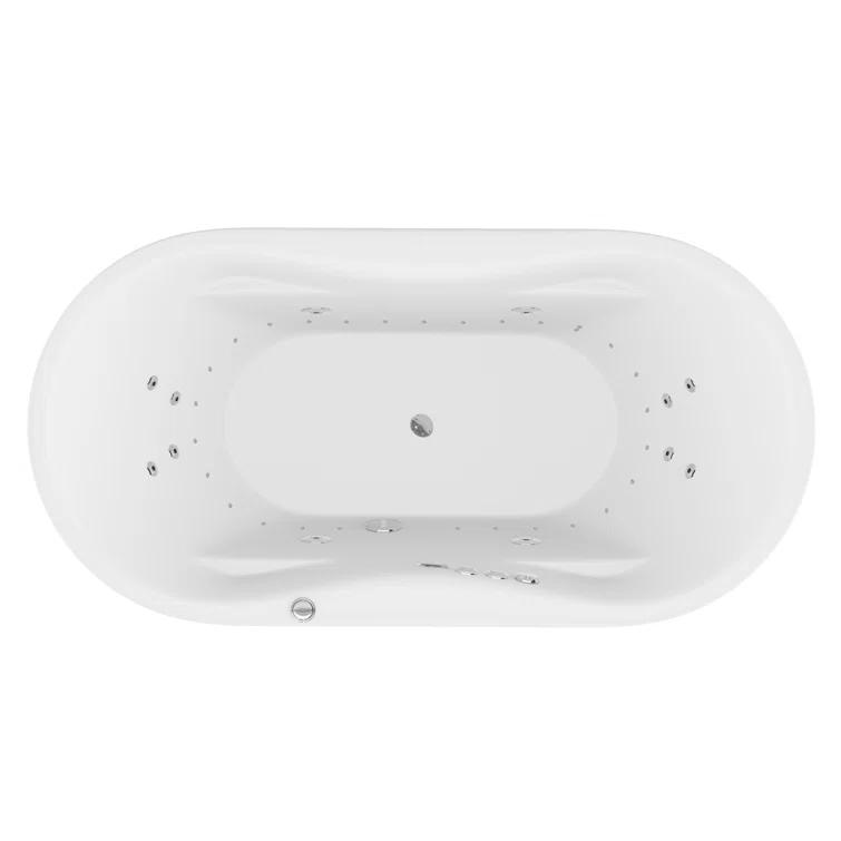 Lori 71.25” x 35.5” Freestanding Whirlpool and Air Acrylic Bathtub