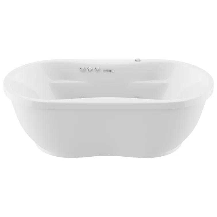 Lori 71.25” x 35.5” Freestanding Whirlpool and Air Acrylic Bathtub