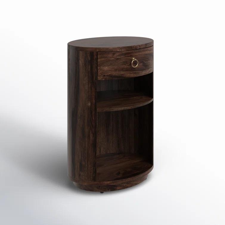 Butler Specialty Transitional Carnolitta Mango Wood End Table In Dark Brown