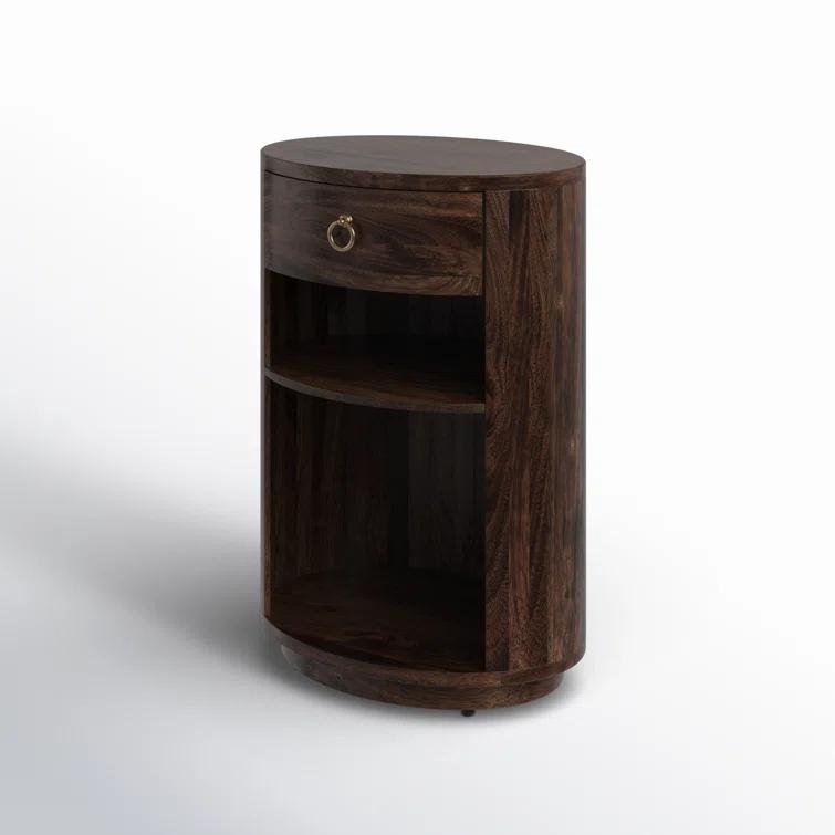 Butler Specialty Transitional Carnolitta Mango Wood End Table In Dark Brown