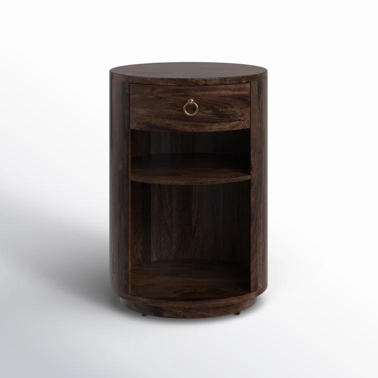Butler Specialty Transitional Carnolitta Mango Wood End Table In Dark Brown