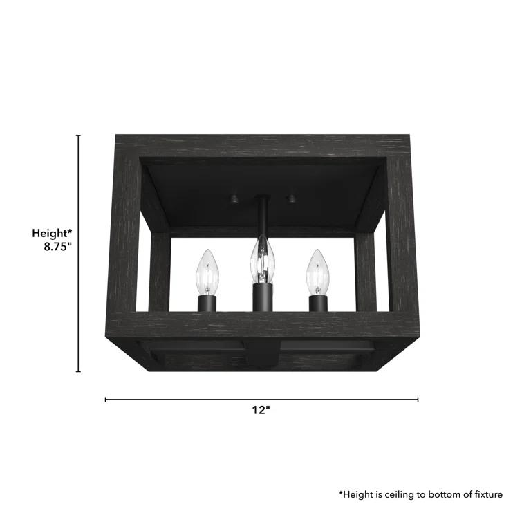 Squire Manor 4 - Light 12'' Lantern Square / Rectangle Flush Mount
