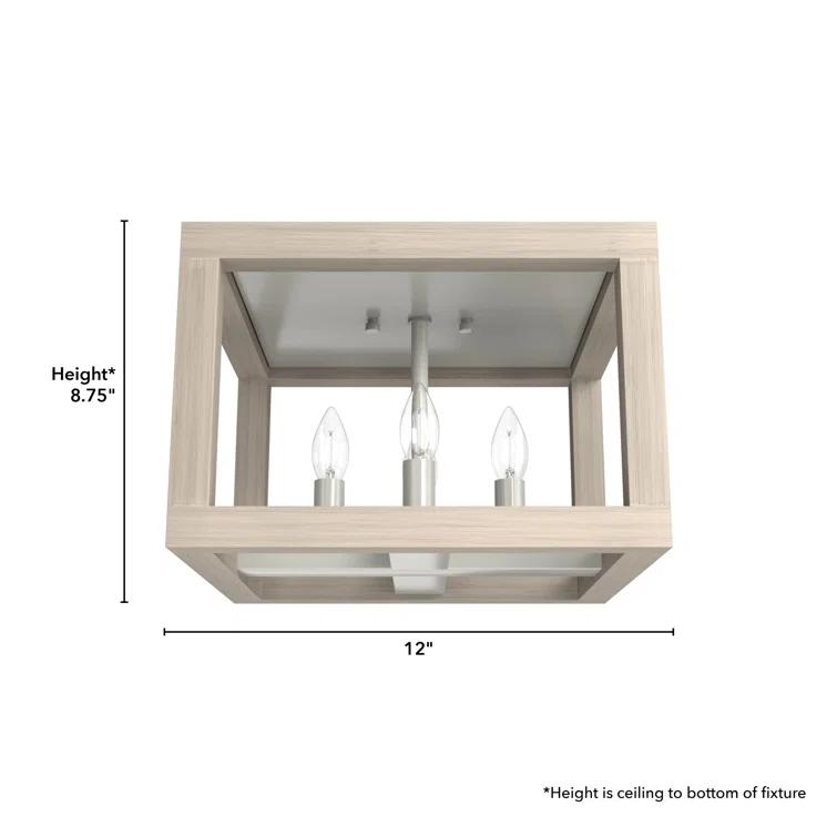 Squire Manor 4 - Light 12'' Lantern Square / Rectangle Flush Mount