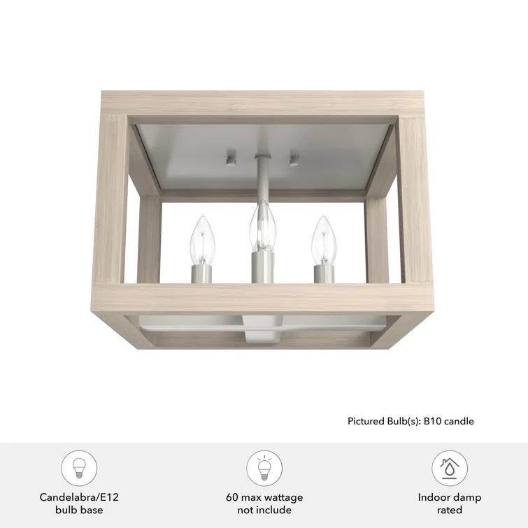 Squire Manor 4 - Light 12'' Lantern Square / Rectangle Flush Mount