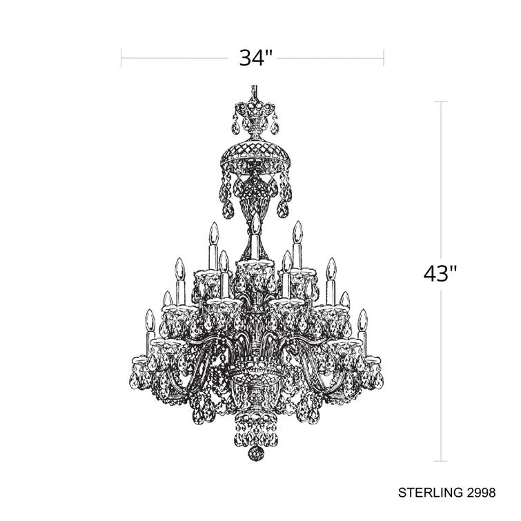 Sterling 20 - Light Glass Tiered Chandelier