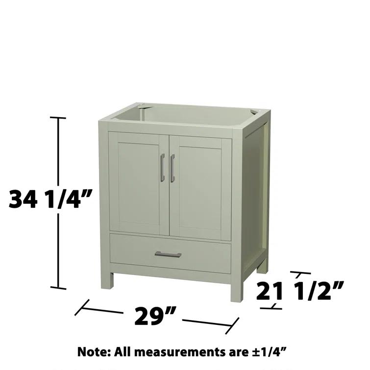 Wyndham Collection Sheffield 29" Freestanding Single Vanity Base Only with 24" Mirror