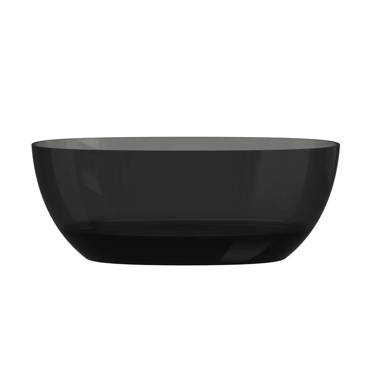 Marfa 59'' x 30'' Runway Semi Transparent Resin Freestanding Soaking Bathtub
