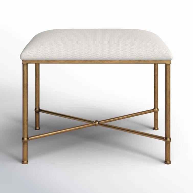 Uttermost Avenham 24" Wide White Fabric Accent Bench