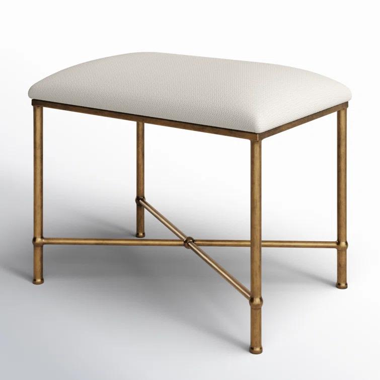 Uttermost Avenham 24" Wide White Fabric Accent Bench