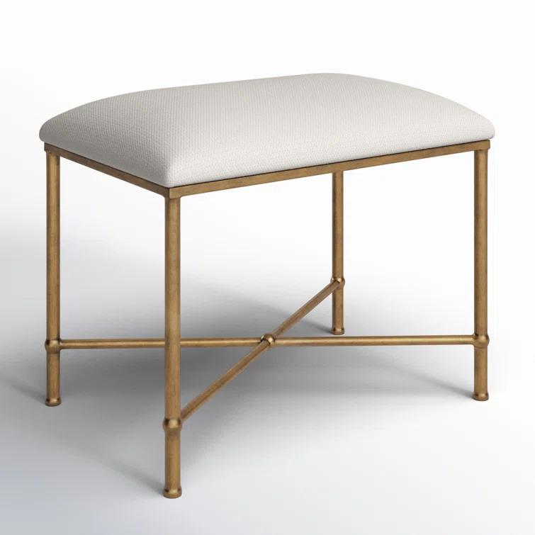 Uttermost Avenham 24" Wide White Fabric Accent Bench