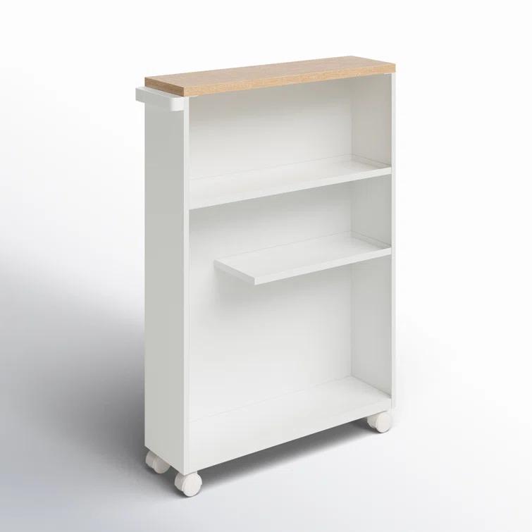 Yamazaki White Rolling Bathroom Cart