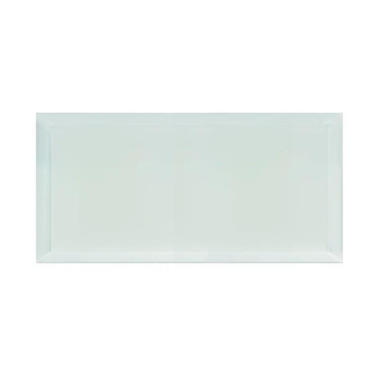 Frosted Elegance 8 in. x 16 in. Diamond Grade Glass Beveled Large Format Subway Decorative Kitchen & Bathroom Wall Tile