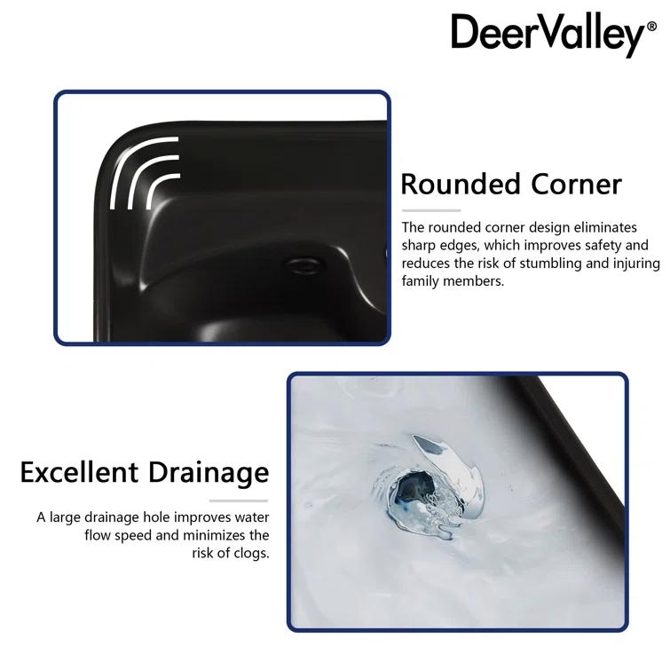 Deervalley Small Pedestal Bathroom Sink 11"L X 13"W X 35"H Ceramic One Piece Bath Sink With Overflow