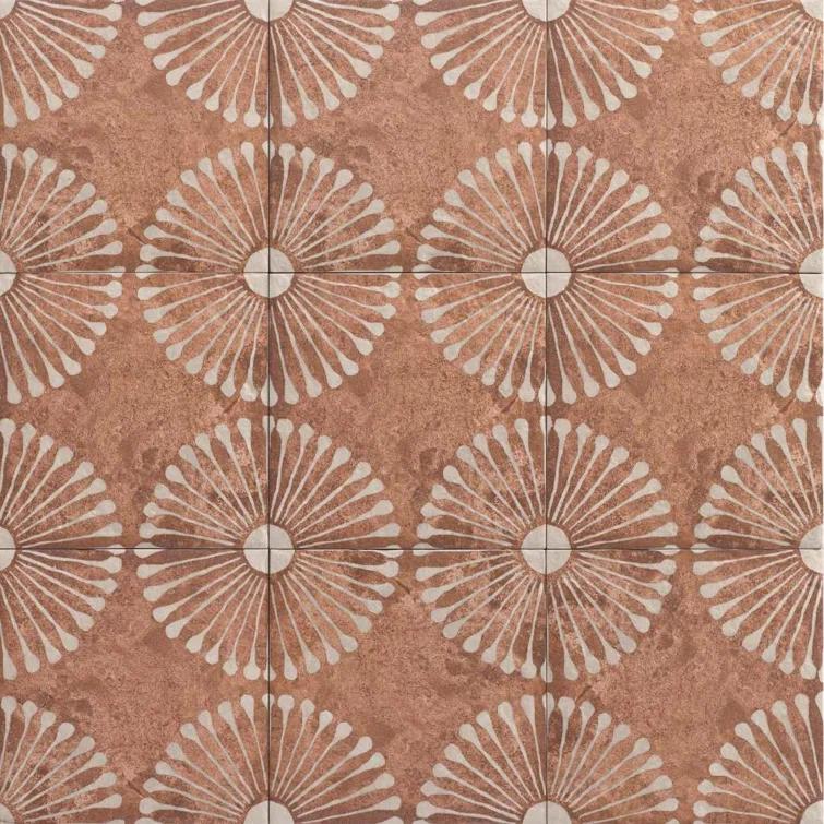The Tile Life Amanecer 8" x 8" Satin Porcelain Patterned Floor & Wall Tile