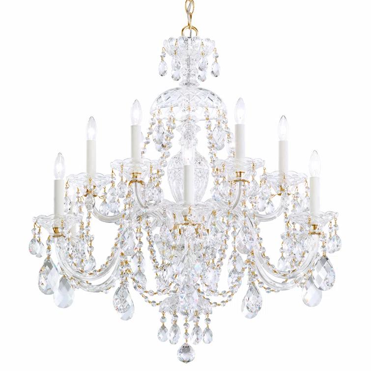 Sterling 12 - Light Glass Classic / Traditional Chandelier