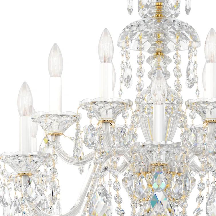 Sterling 12 - Light Glass Classic / Traditional Chandelier