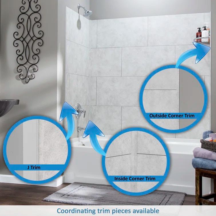 Palisade 25.6 in. x 14.8 in. Tile Shower and Tub Surround Kit