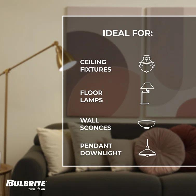 4.5 Watt Dimmable G40 Light Bulb With Clear/Smoke Glass Finish And Medium (E26) Base