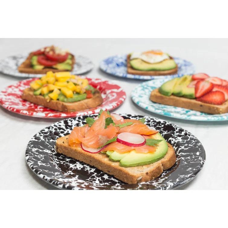 Crow Canyon Home Crow Canyon Enamelware Splatter Flat Salad Plates (Set of 4)