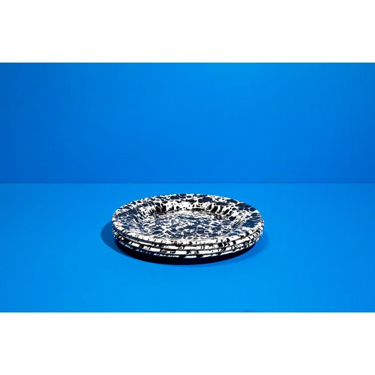 Crow Canyon Home Crow Canyon Enamelware Splatter Flat Salad Plates (Set of 4)