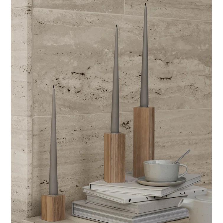 Blomus DREVA Oak Candle Holder Set - 3 pcs