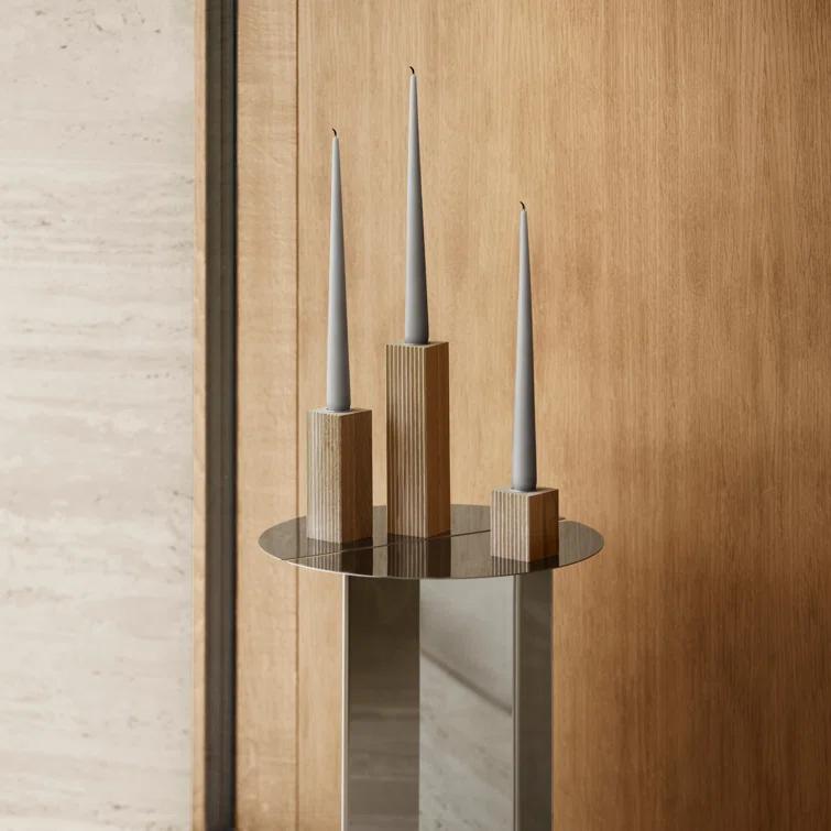 Blomus DREVA Oak Candle Holder Set - 3 pcs