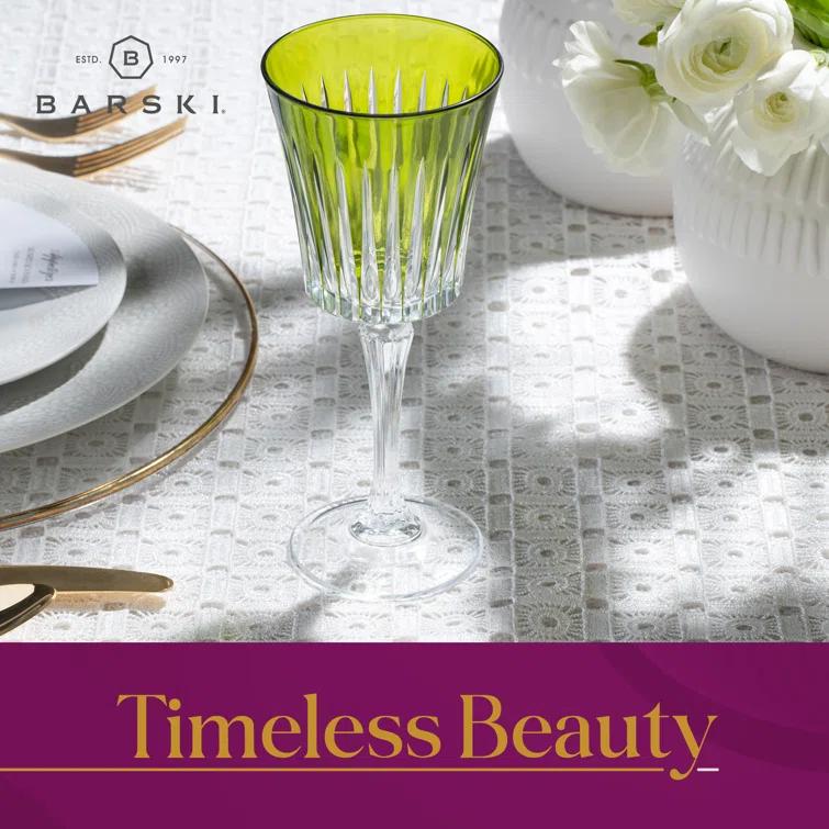 Barski Colored Wine Glasses - Set of 6 Wine Goblets - Glassware - Water Goblets - 7.5 oz (Set of 6)