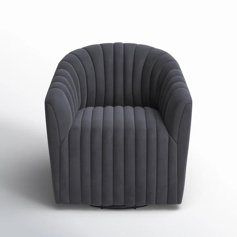 Upholstered Swivel Barrel Chair