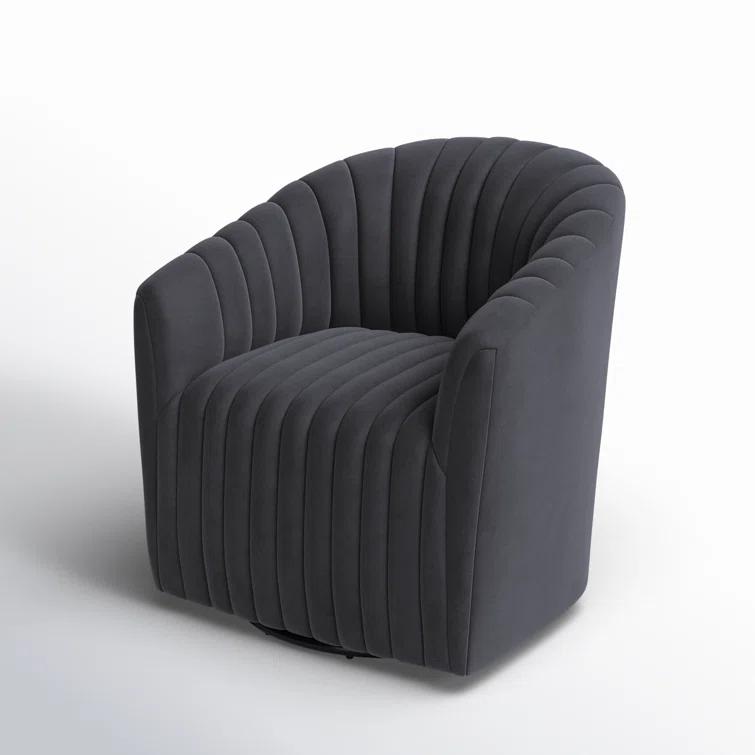 Upholstered Swivel Barrel Chair