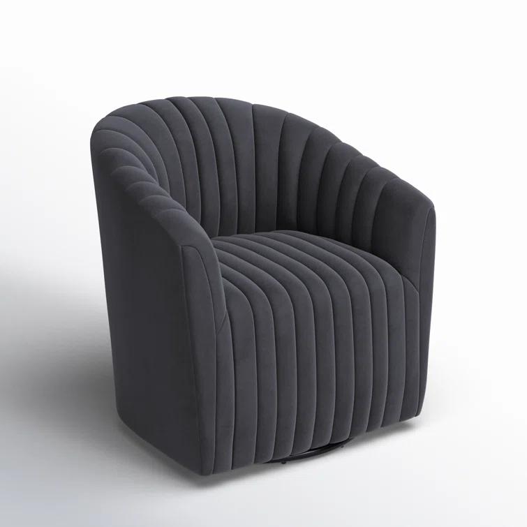 Upholstered Swivel Barrel Chair