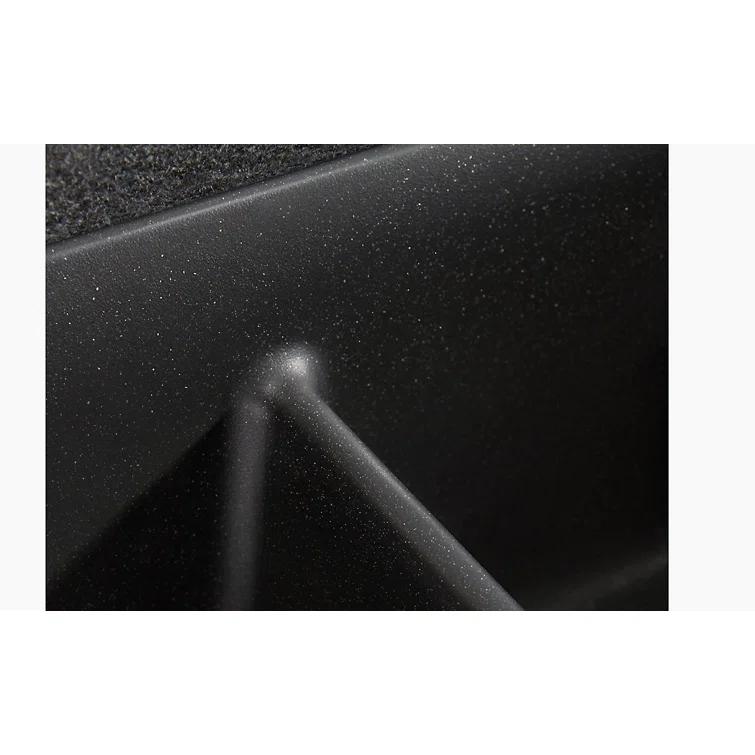 KOHLER K-8204-CM1 Cairn Sink, 33" Neoroc Composite Undermount Double-Bowl Kitchen Sink, Composite Kitchen Sink with Sink Rack, Matte Black