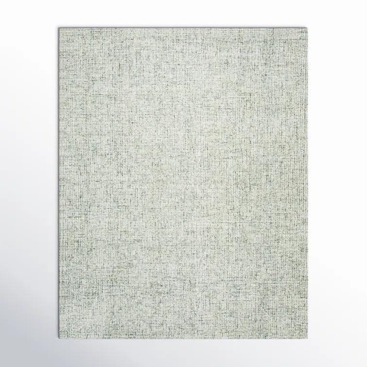 Britley Handmade Tufted Wool Area Rug in Light Green/Ivory