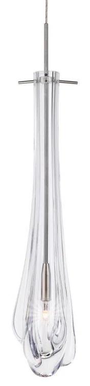 Dew Drop Satin Nickel Clear Glass LED Pendant Light