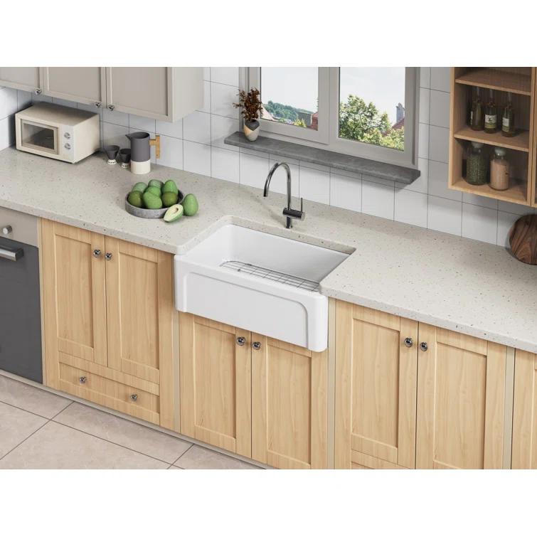 Kingston Brass Kaolin 30-Inch Fireclay Farmhouse Kitchen Sink