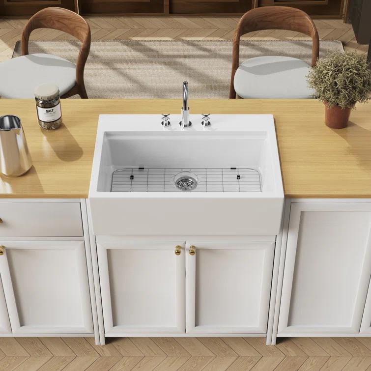 Kingston Brass Kaolin 34-Inch Fireclay Farmhouse Kitchen Sink