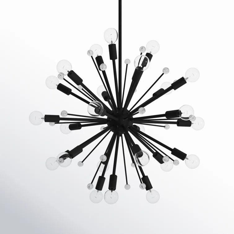 24 Light Metal Dimmable Sputnik Chandelier