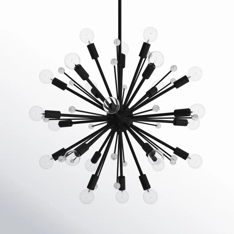 24 Light Metal Dimmable Sputnik Chandelier