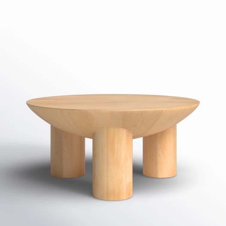 SAFAVIEH Couture Calhoun Contemporary Round Mango Wood Coffee Table, Natural