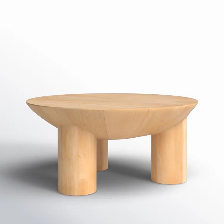 SAFAVIEH Couture Calhoun Contemporary Round Mango Wood Coffee Table, Natural