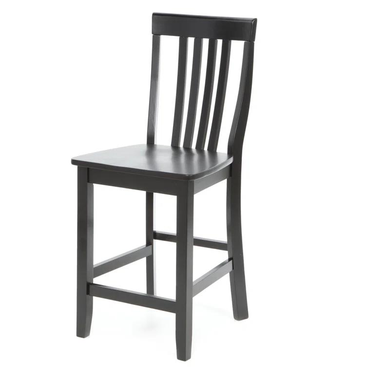 Set of 2 24" School House Counter Height Barstools, Solid Hardwood, Footrest - Crosley