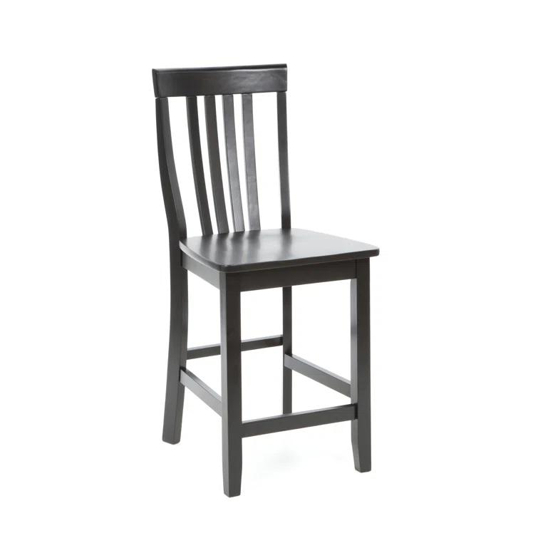 Set of 2 24" School House Counter Height Barstools, Solid Hardwood, Footrest - Crosley