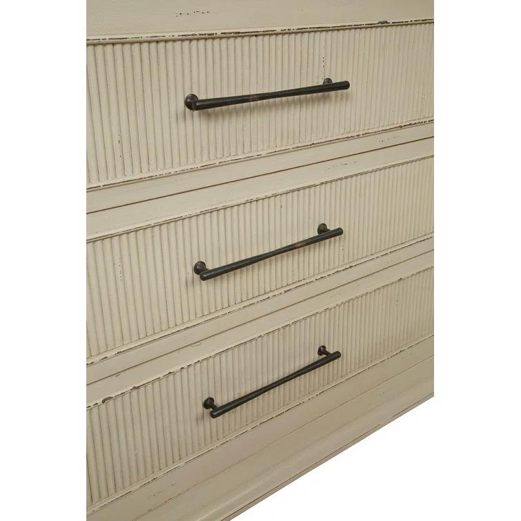 Hillary 96" Distressed Cream Solid Wood Sideboard